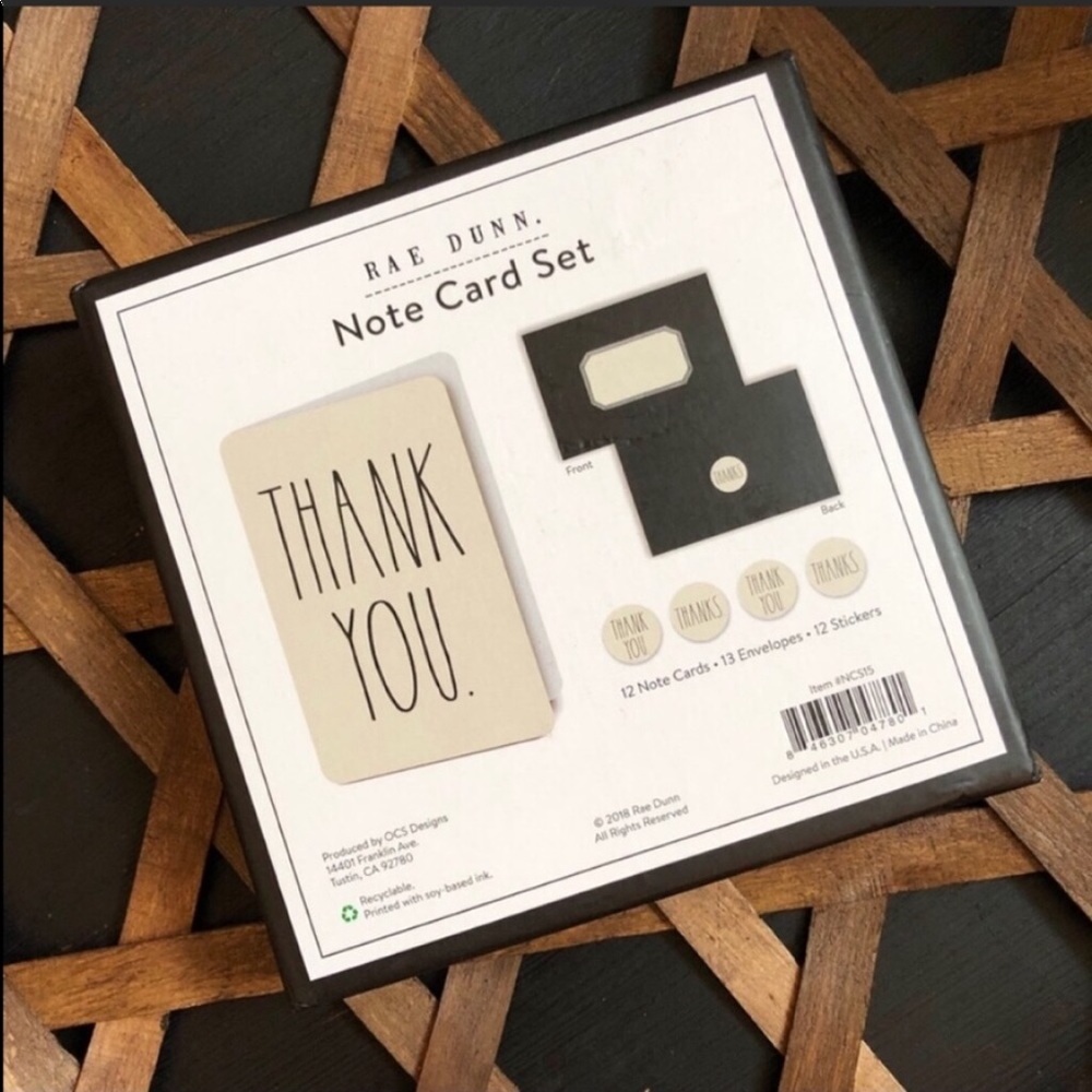 🙌🏻 •RAE DUNN•THANK YOU Card Set + Stickers - Picture 3 of 4